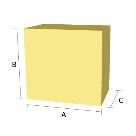 Pieza recta de goma espuma de forma cuadrada o rectangular