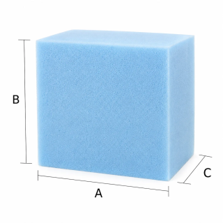 Pieza recta de goma espuma de forma cuadrada o rectangular